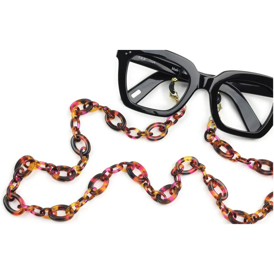 Acetate Eyeglass Chain - Small Oval